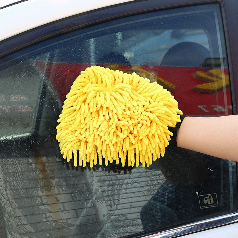 Waterproof Car Wash Microfiber Chenille Gloves Thick Car Cleaning Mitt Wax Detailing Brush Auto Care Double-faced Glove