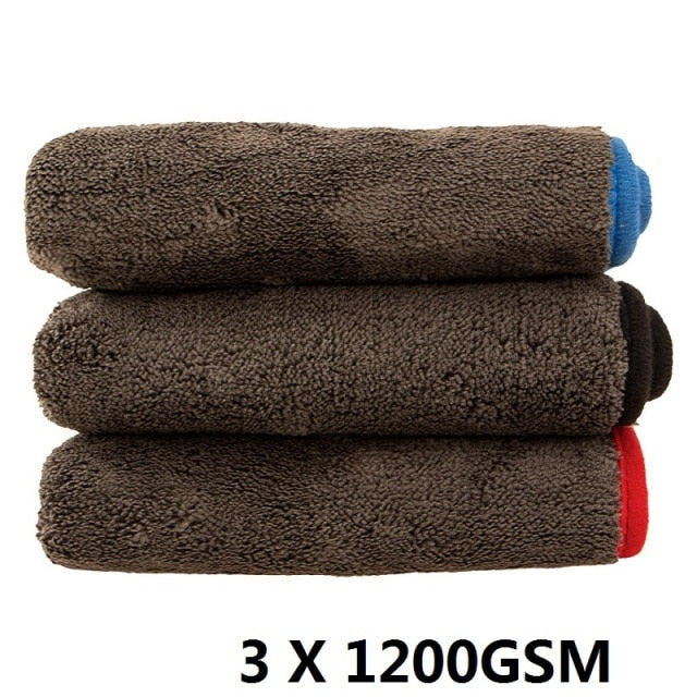Car Wash 1200GSM Car Detailing Microfiber Towel Car Cleaning Drying Cloth Thick Car Washing Rag for Cars Kitchen Car Care Cloth